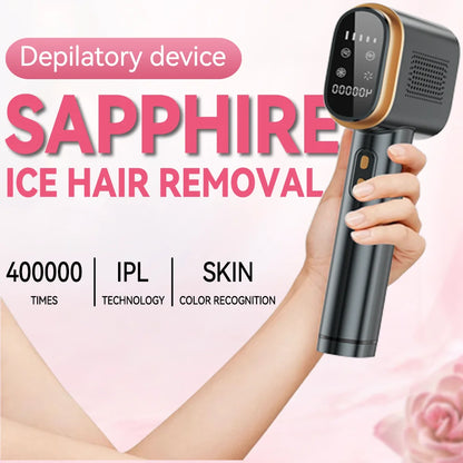 Laser Hair Removal,IPL Hair Removal for Women and Men,Ice-Cooling Contact,Skin Sensor, Nearly Painless,Long-Lasting Hair Removal