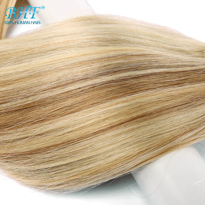 BHF Tape In Hair Extensions Human Hair 20pcs/Pack European Remy Straight Invisible Tape Ins Adhensive Hair Extensions