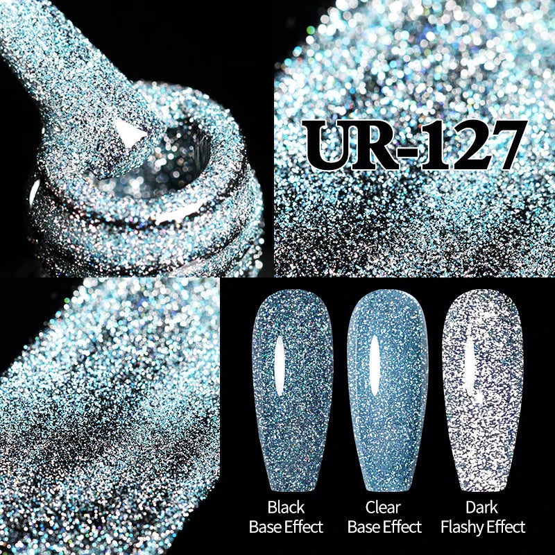 UR SUGAR 7.5ml Champagne Reflective Gel Polish Golden Glitter Soak Off Semi Permanent UV LED Varnish Gel Nail Art Polish