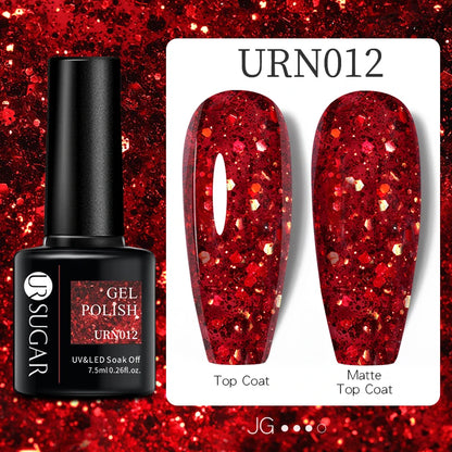 UR SUGAR 7.5ml Nail Gel Polish Red Dark Gel Polish Vernis Semi Permanent Nail Art Manicure Soak Off LED UV Gel Nail Varnishes