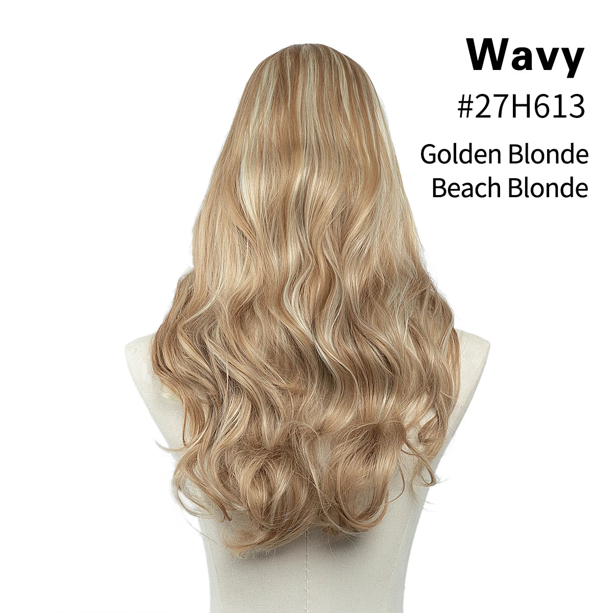 Synthetic U Part Clip in Hair Extension Clip-on Natural Thick False Fake Blonde Long Straight Hairpieces 16 20 24 inch