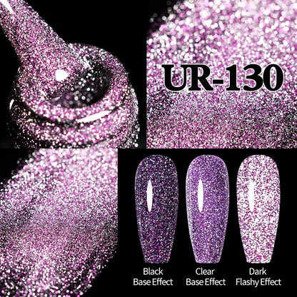 UR SUGAR 7.5ml Champagne Reflective Gel Polish Golden Glitter Soak Off Semi Permanent UV LED Varnish Gel Nail Art Polish