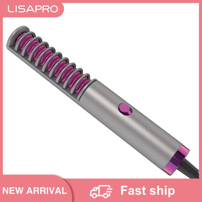 LISAPRO Mini Hair Curler Set 2 IN 1 Curling Iron and Flat Iron Interchangeable Ceramic Barrel Household Hairstyling Tool