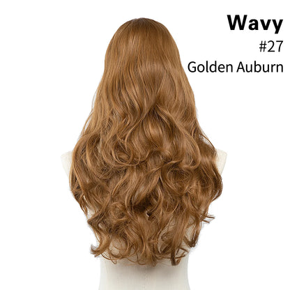 Synthetic U Part Clip in Hair Extension Clip-on Natural Thick False Fake Blonde Long Straight Hairpieces 16 20 24 inch