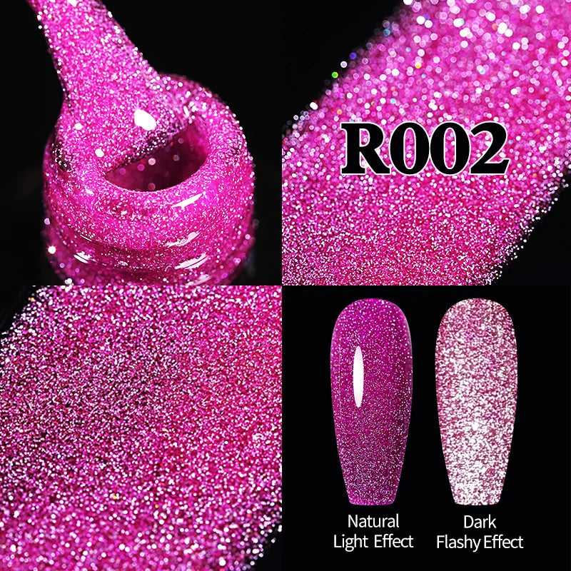 UR SUGAR 7.5ml Champagne Reflective Gel Polish Golden Glitter Soak Off Semi Permanent UV LED Varnish Gel Nail Art Polish