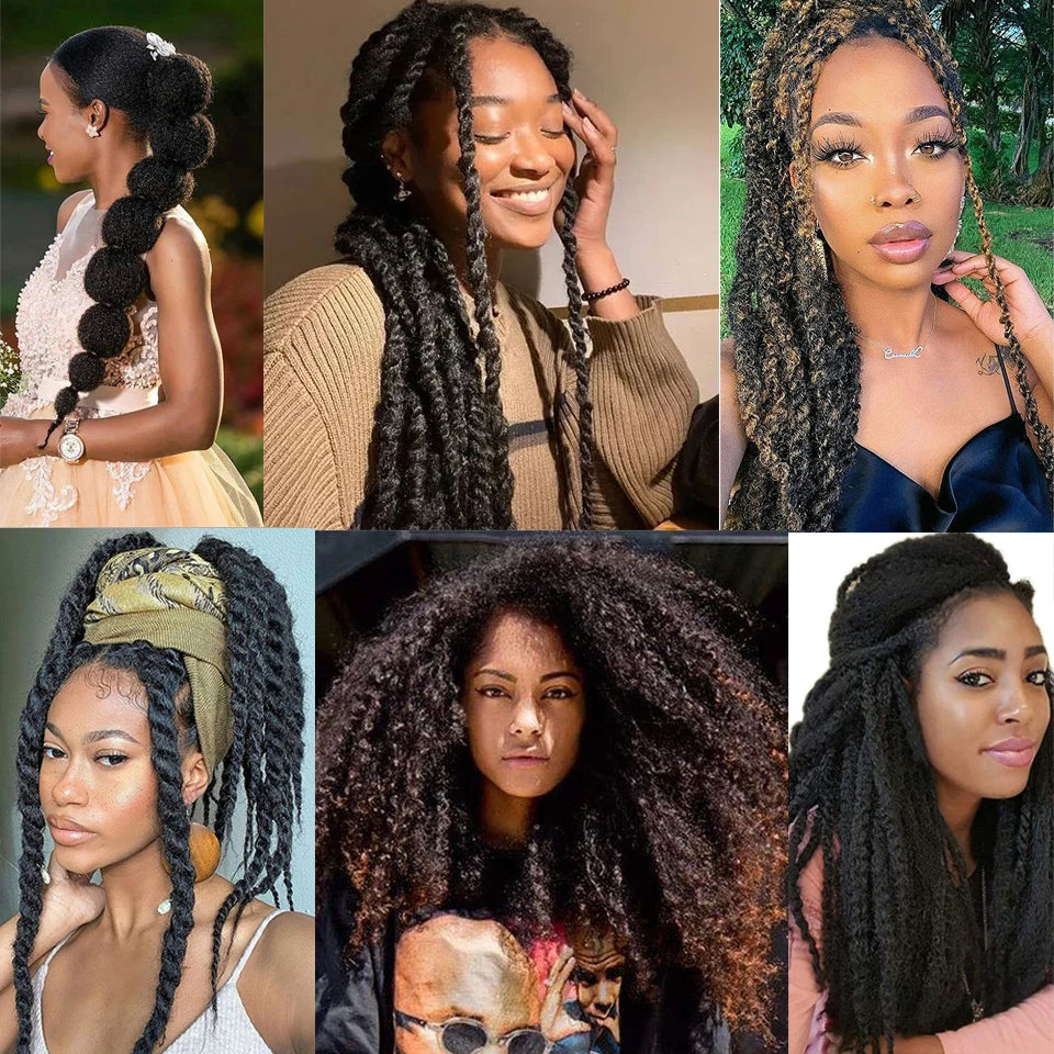 Marley Meche Afro Kinky Braiding Hair 18inch Synthetic Crochet Marly Twist Braids Hair Extensions For Women 100g 30 Strands/Pack