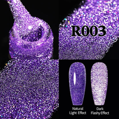 UR SUGAR 7.5ml Champagne Reflective Gel Polish Golden Glitter Soak Off Semi Permanent UV LED Varnish Gel Nail Art Polish