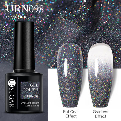 UR SUGAR 7.5ml Champagne Reflective Gel Polish Golden Glitter Soak Off Semi Permanent UV LED Varnish Gel Nail Art Polish