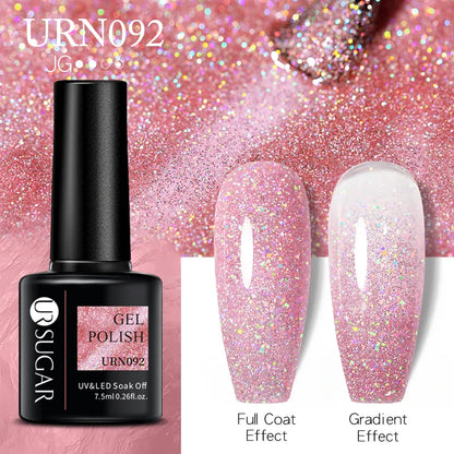 UR SUGAR 7.5ml Champagne Reflective Gel Polish Golden Glitter Soak Off Semi Permanent UV LED Varnish Gel Nail Art Polish