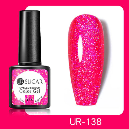 UR SUGAR 7.5ml Champagne Reflective Gel Polish Golden Glitter Soak Off Semi Permanent UV LED Varnish Gel Nail Art Polish