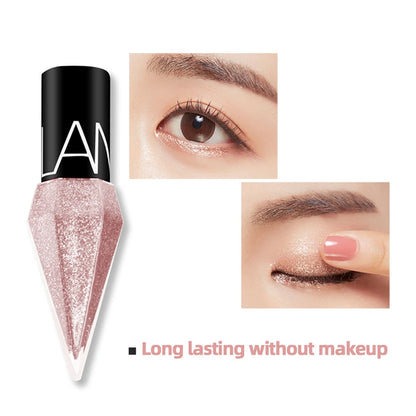 New Professional Shiny Eye Liners Cosmetics for Women Pigment Silver Rose Gold Color Liquid Glitter Eyeliner Cheap Makeup