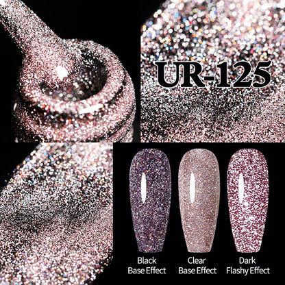 UR SUGAR 7.5ml Champagne Reflective Gel Polish Golden Glitter Soak Off Semi Permanent UV LED Varnish Gel Nail Art Polish