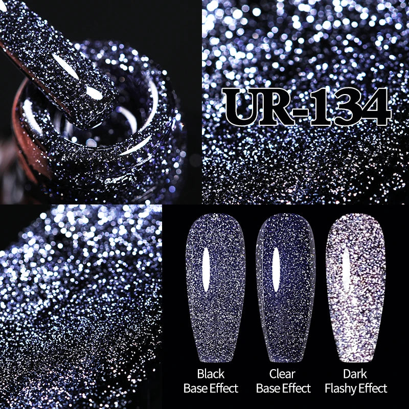 UR SUGAR 7.5ml Champagne Reflective Gel Polish Golden Glitter Soak Off Semi Permanent UV LED Varnish Gel Nail Art Polish