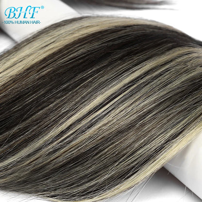 BHF Tape In Hair Extensions Human Hair 20pcs/Pack European Remy Straight Invisible Tape Ins Adhensive Hair Extensions