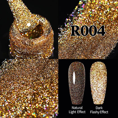 UR SUGAR 7.5ml Champagne Reflective Gel Polish Golden Glitter Soak Off Semi Permanent UV LED Varnish Gel Nail Art Polish