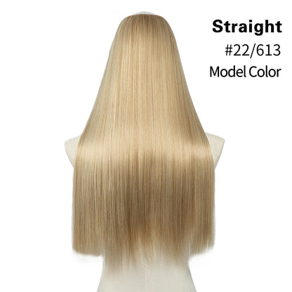 Synthetic U Part Clip in Hair Extension Clip-on Natural Thick False Fake Blonde Long Straight Hairpieces 16 20 24 inch