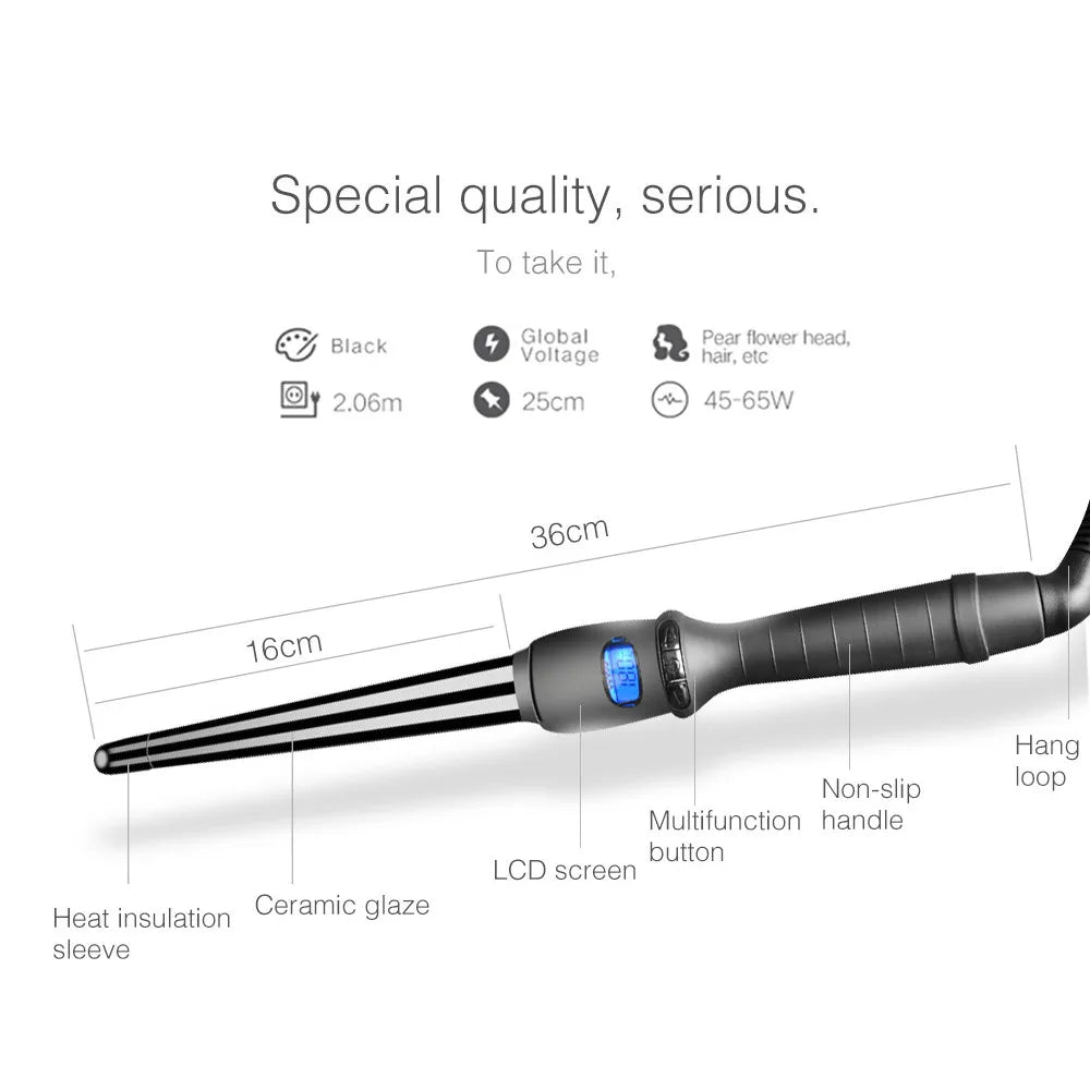 LCD modeling tool professional hair curlers hairstyle pear cone electric curling rod roller curling stick