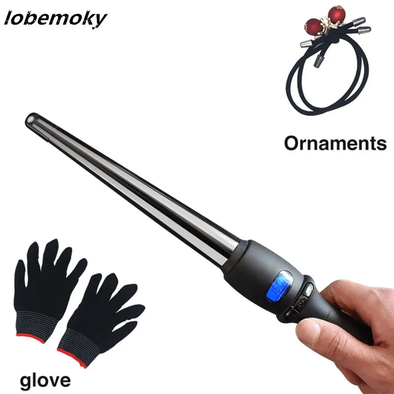 LCD modeling tool professional hair curlers hairstyle pear cone electric curling rod roller curling stick