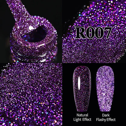 UR SUGAR 7.5ml Champagne Reflective Gel Polish Golden Glitter Soak Off Semi Permanent UV LED Varnish Gel Nail Art Polish