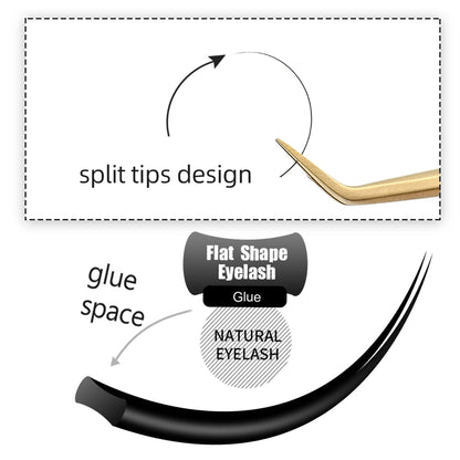 NAGARAKU Flat Ellipse Eyelashes Split Tips L Curl Lashes 0.15 0.20 Matte Gray Black Color Super Soft Natural Eyelash Extension