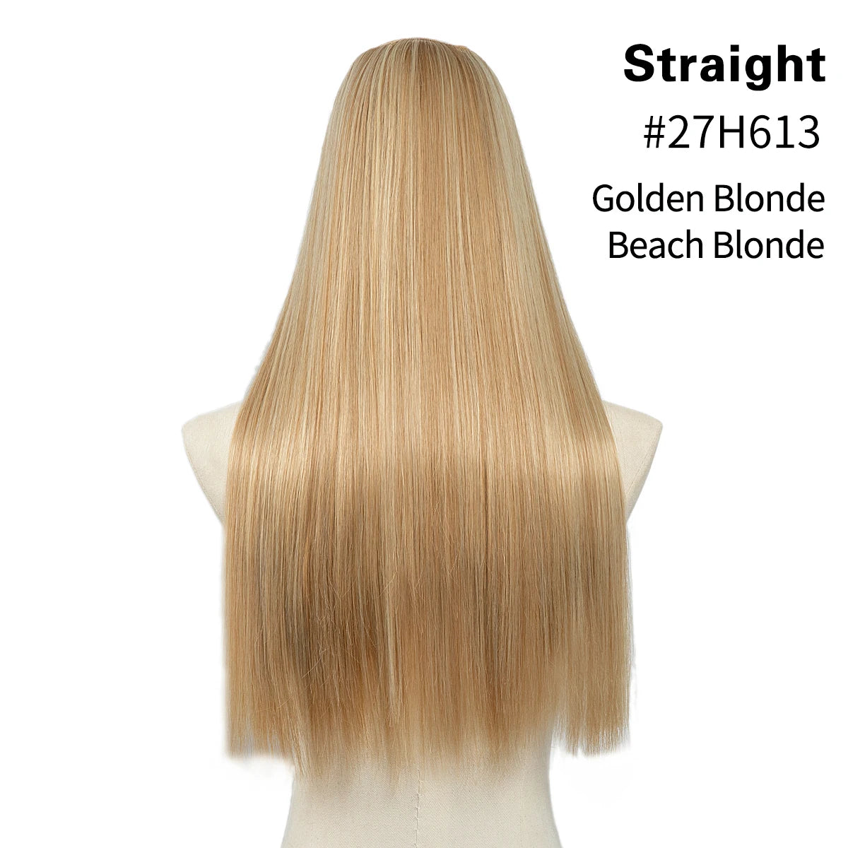 Synthetic U Part Clip in Hair Extension Clip-on Natural Thick False Fake Blonde Long Straight Hairpieces 16 20 24 inch