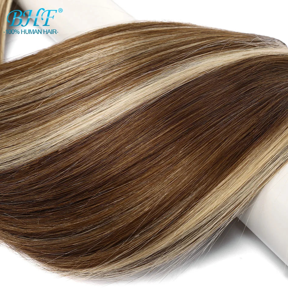 BHF Tape In Hair Extensions Human Hair 20pcs/Pack European Remy Straight Invisible Tape Ins Adhensive Hair Extensions