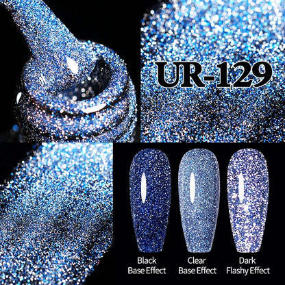 UR SUGAR 7.5ml Champagne Reflective Gel Polish Golden Glitter Soak Off Semi Permanent UV LED Varnish Gel Nail Art Polish