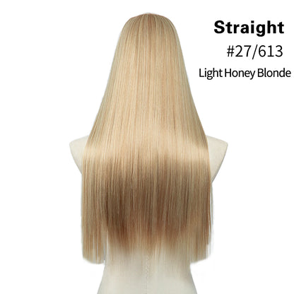 Synthetic U Part Clip in Hair Extension Clip-on Natural Thick False Fake Blonde Long Straight Hairpieces 16 20 24 inch