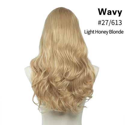 Synthetic U Part Clip in Hair Extension Clip-on Natural Thick False Fake Blonde Long Straight Hairpieces 16 20 24 inch