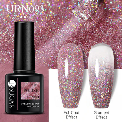 UR SUGAR 7.5ml Champagne Reflective Gel Polish Golden Glitter Soak Off Semi Permanent UV LED Varnish Gel Nail Art Polish