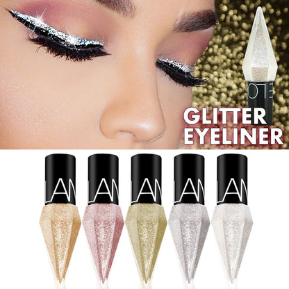 New Professional Shiny Eye Liners Cosmetics for Women Pigment Silver Rose Gold Color Liquid Glitter Eyeliner Cheap Makeup