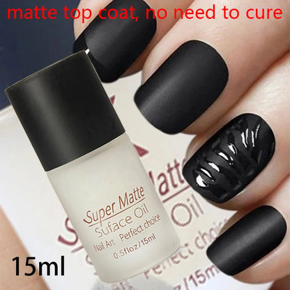 12ml Soak Off Top Base Coat UV Gel Polish Gloss Matte No Wipe Varnish Nail Art Tools Manicure Vernis Semi Permanent Hybrid