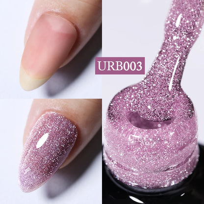 UR SUGAR 7ml Crystal Nude Rubber Base Gel Milky White Pink Gold Glitter Semi Permanent Soak Off UV LED Nail Art Construction Gel