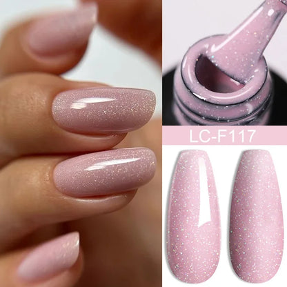 LILYCUTE 7ML Reflective Glitter Gel Nail Polish Bright Sparkling Silver Color Semi-permanent Soak Off Nail Art UV Gel Varnishes