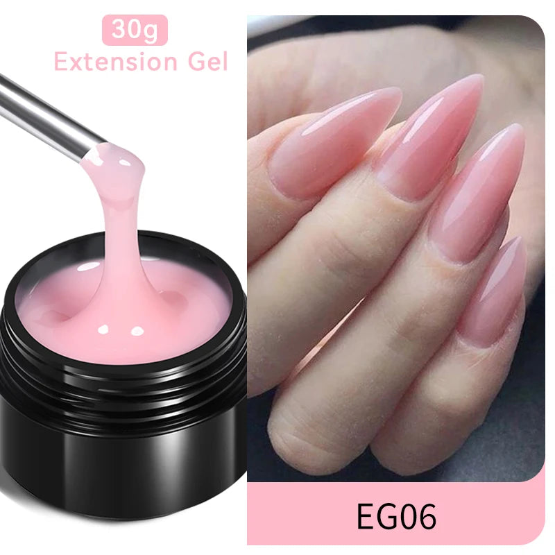 BORN PRETTY 30ml Glitter Pink Hard Jelly Nail Extension Gel Nail Polish Milky White Clear Color Soak Off UV Construction Gel