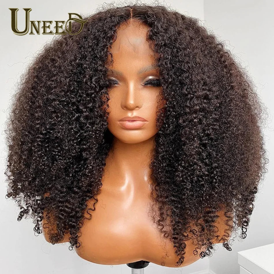 Mongolian Kinky Curly Wig Human Hair 13x4 Curly Lace Front Human Hair Wigs Kinky Curly Lace Closure Wig For Women 180 Density