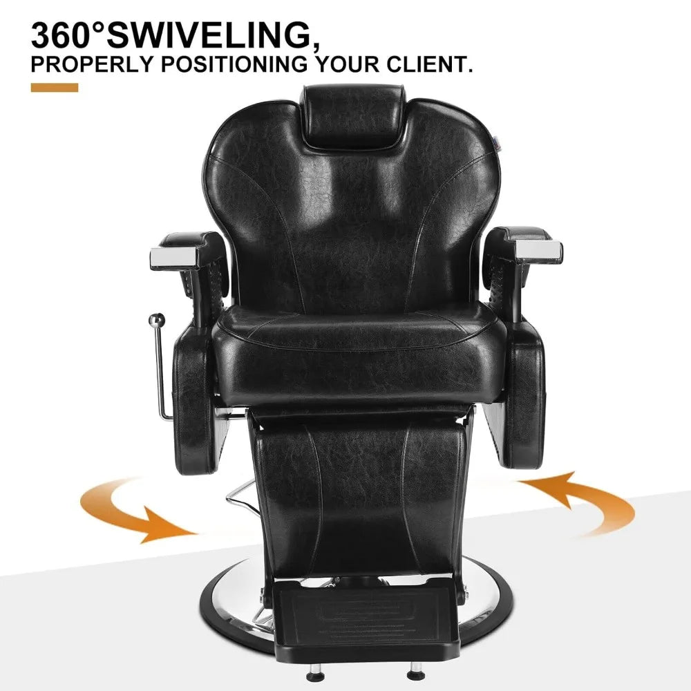 Black All Purpose Hydraulic Recline Barber Chair Salon Beauty Styling Chair for Beauty Shop