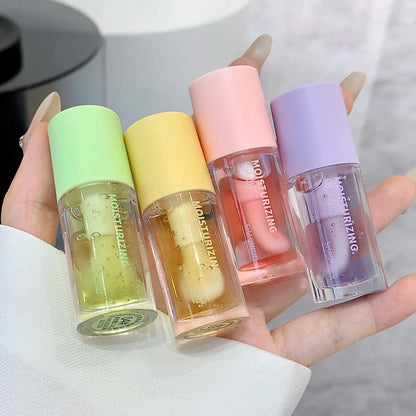 Water Light Lip Gloss Moisturizer Transparent Jelly Mirror Fruit Crystal Lip Oil Clear Hydrating Plumping Korean Lip Care Makeup