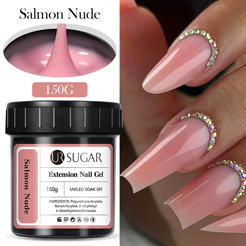 UR SUGAR 150g Quick Extension Gel  Pink Jelly Milky White Camouflage Finger French Hard Gel UV LED Gel Nail Art Design Manicure