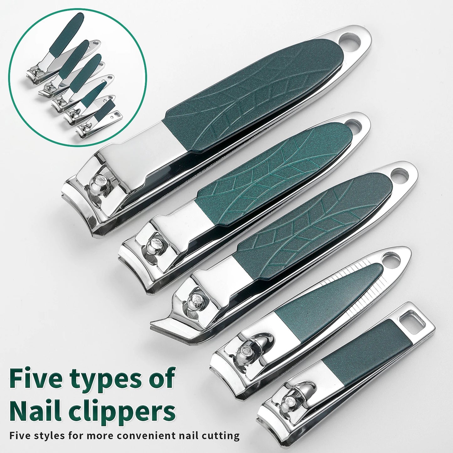 Manicure Set Pedicure Tools Set Nail Grooming Kit for Women Mens, 40 in 1（Dark Green） Nail Manicure Kit Foot Hand Care Kit Nail