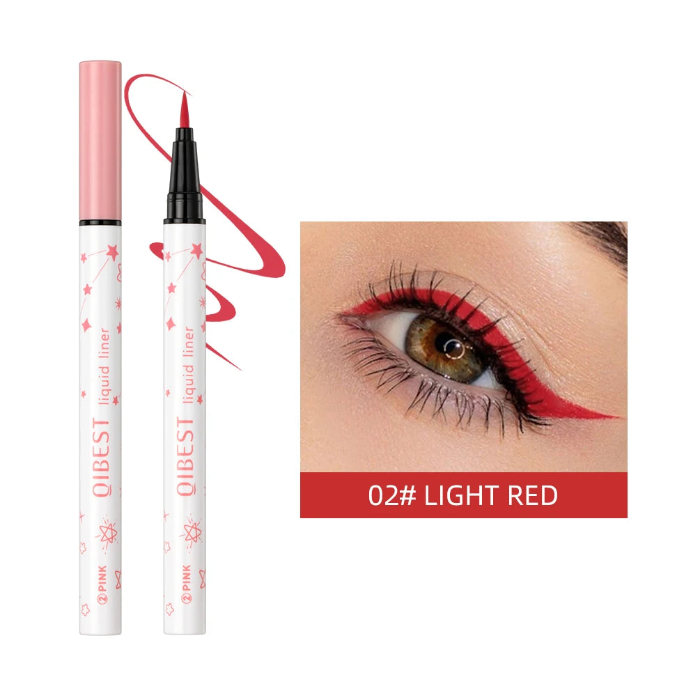 QIBEST High Pigment Eyeliner Pencil Waterproof Smudgeproof Makeup Eye Liner Liquid Black Eyeliner Quick Drying Eyes Cosmetics