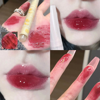 Water-light Lip Glaze Mirror Glitter Lip Tint Long Lasting Moisturising Love Heart Shape Solid Lipstick Pen Lips Makeup Cosmetic