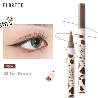 Flortte Ultra-fine Liquid Eyeliner&Lying Silkworm Pen Waterproof Long Lasting No Smudging Eye Liner Applicator Pencil