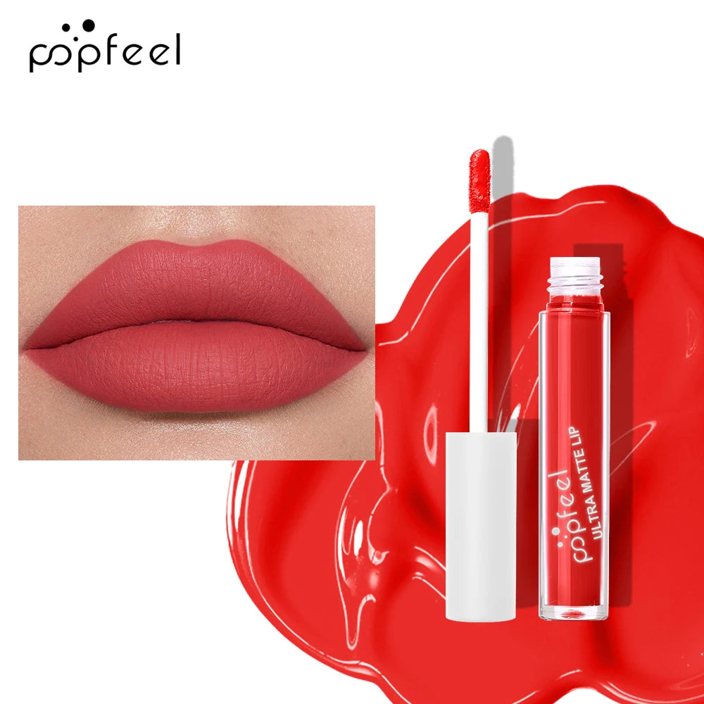 POPFEEL Party Lip Glaze Personality Candy Color Lip Gloss, Black Lip Glaze, Non-stick Cup Long Lasting Lip Gloss