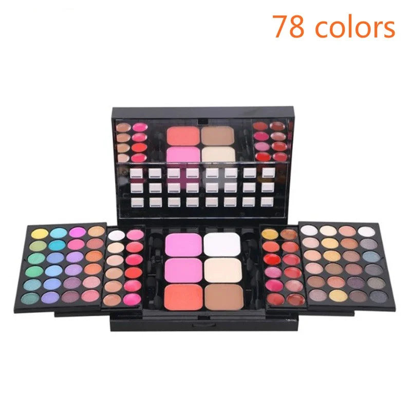 40/74/78 Colors Pearlescent fine Glitter Eyeshadow Palette Matte Waterproof Long Lasting Pressed Powder Cosmetics Women MakeUp