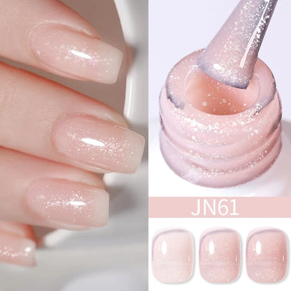 BORN PRETTY Purple Jelly Nude Gel Nail Polish 10ml Translucent Clear Gel Polish French Manicure Milky Natural Transparent Gel