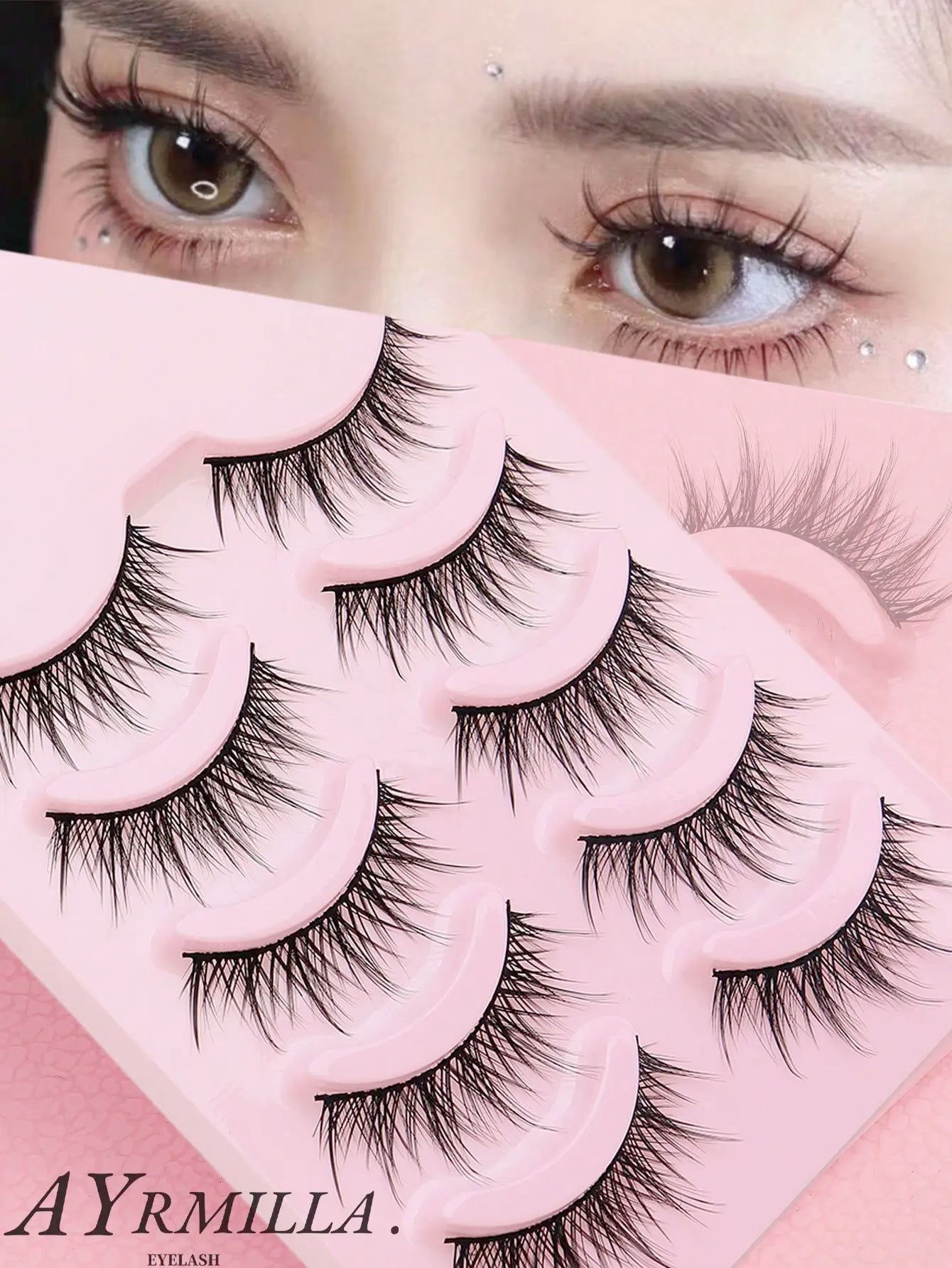 5 Pairs Cat Eye Lashes Faux Mink Eyelashes Winged End Eye Elongated Eyelashes Natural long Manga Lashes Fake Lashes Makeup