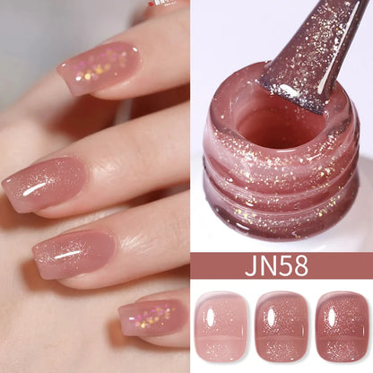 BORN PRETTY Purple Jelly Nude Gel Nail Polish 10ml Translucent Clear Gel Polish French Manicure Milky Natural Transparent Gel