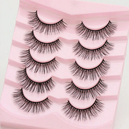 5 Pairs Cat Eye Lashes Faux Mink Eyelashes Winged End Eye Elongated Eyelashes Natural long Manga Lashes Fake Lashes Makeup