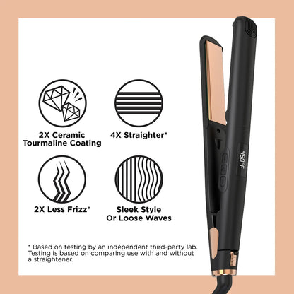 LISAPRO Original Ceramic Hair Straightening Flat Iron  1" Plates |Black  Professional Salon Model Hair Straightener & Curler